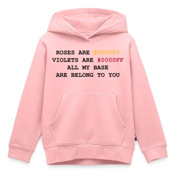NERD HUMOR: Liebesbrief - Kinder Premium Organic Hoodie - Rosa - Vorne - AI Model Kid Female (0cm)