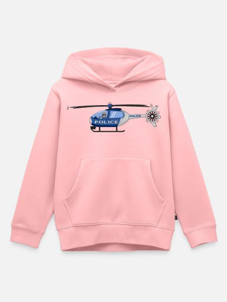 Police Helicopter Pilot Hubschrauber - Kinder Premium Organic Hoodie - Rosa