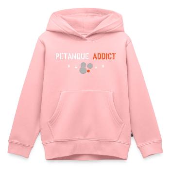 Petanque addict - Kids Premium Organic Hoodie - rose - Front - AI Model Kid Female (0cm)
