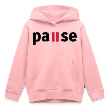 Pause - Sweat Premium à capuche enfant bio - rose - Devant - AI Model Kid Female (0cm)