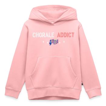 Chorale addict - Sweat Premium à capuche enfant bio - rose - Devant - AI Model Kid Female (0cm)
