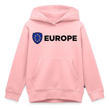 Le drapeau européen Union - Sweat Premium à capuche enfant bio - rose - Devant - AI Model Kid Female (0cm)