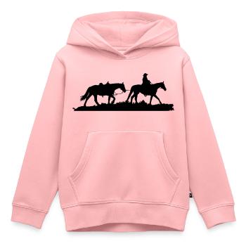 Motiv Westernreiter - Kinder Premium Organic Hoodie - Rosa - Vorne - AI Model Kid Female (0cm)