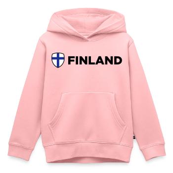 Drapeau national de la Finlande - Sweat Premium à capuche enfant bio - rose - Devant - AI Model Kid Female (0cm)