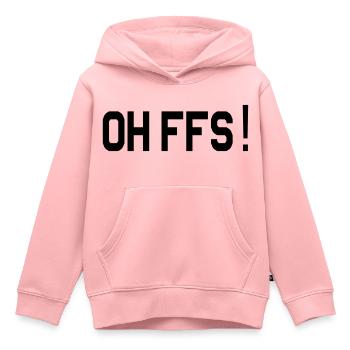 oh ffs - Sweat Premium à capuche enfant bio - rose - Devant - AI Model Kid Female (0cm)