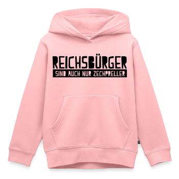 Les citoyens du Reich ne sont que des zechprellers - Sweat Premium à capuche enfant bio - rose - Devant - AI Model Kid Female (0cm)