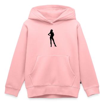 Silhouette silhouette silhouette - Sweat Premium à capuche enfant bio - rose - Devant - AI Model Kid Female (0cm)