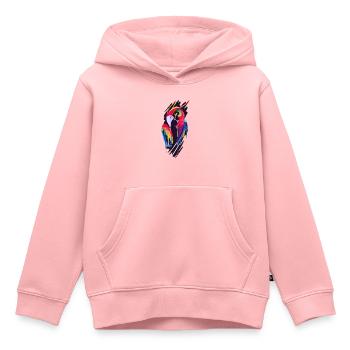 Perroquet - Sweat Premium à capuche enfant bio - rose - Devant - AI Model Kid Female (0cm)