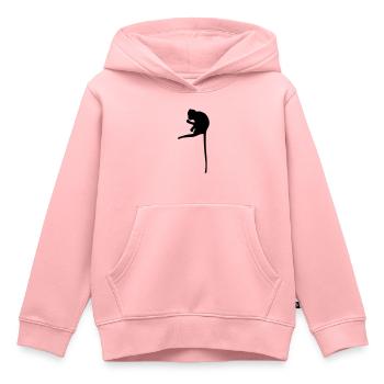 singe sur branche - Sweat Premium à capuche enfant bio - rose - Devant - AI Model Kid Female (0cm)