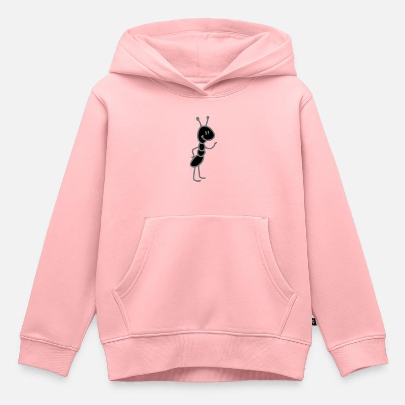 Ant - Sweat Premium à capuche enfant bio - rose