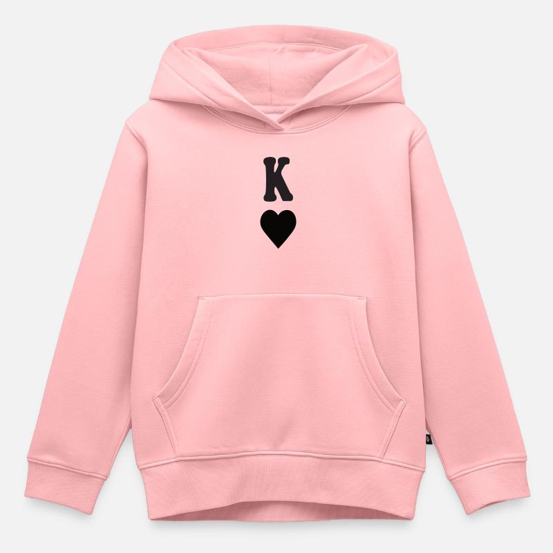 Cœur roi - Sweat Premium à capuche enfant bio - rose