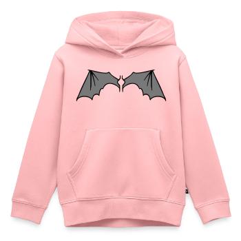 batwings_grey - Kinder Premium Organic Hoodie - Rosa - Vorne - AI Model Kid Female (0cm)