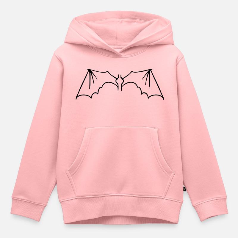 batwings_onecolor - Sweat Premium à capuche enfant bio - rose