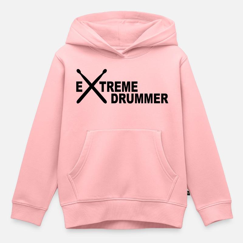 percussion - Sweat Premium à capuche enfant bio - rose