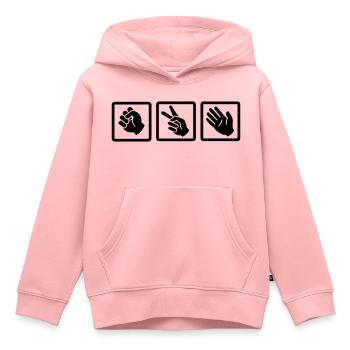 rock paper scissors v2 - Kids Premium Organic Hoodie - rose - Front - AI Model Kid Female (0cm)