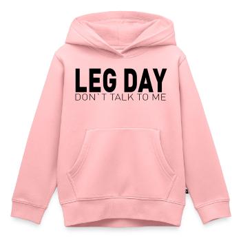 NE ME PARLER JAMBE WORKOUT-! - Sweat Premium à capuche enfant bio - rose - Devant - AI Model Kid Female (0cm)