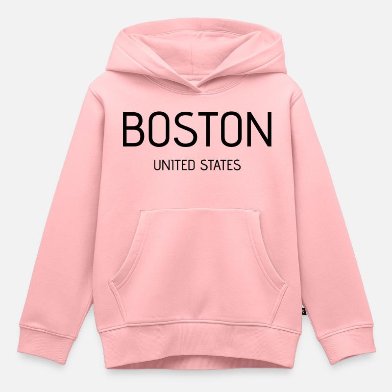 Boston - Sweat Premium à capuche enfant bio - rose