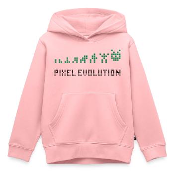 Pixel Evolution - Sweat Premium à capuche enfant bio - rose - Devant - AI Model Kid Female (0cm)