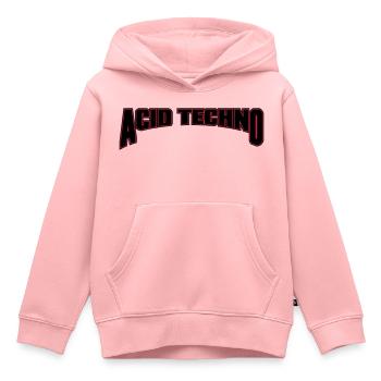 Acid Techno - Sweat Premium à capuche enfant bio - rose - Devant - AI Model Kid Female (0cm)