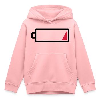 Batterie leer - Keine Energie - Müde - Aufladen - Kinder Premium Organic Hoodie - Rosa - Vorne - AI Model Kid Female (0cm)