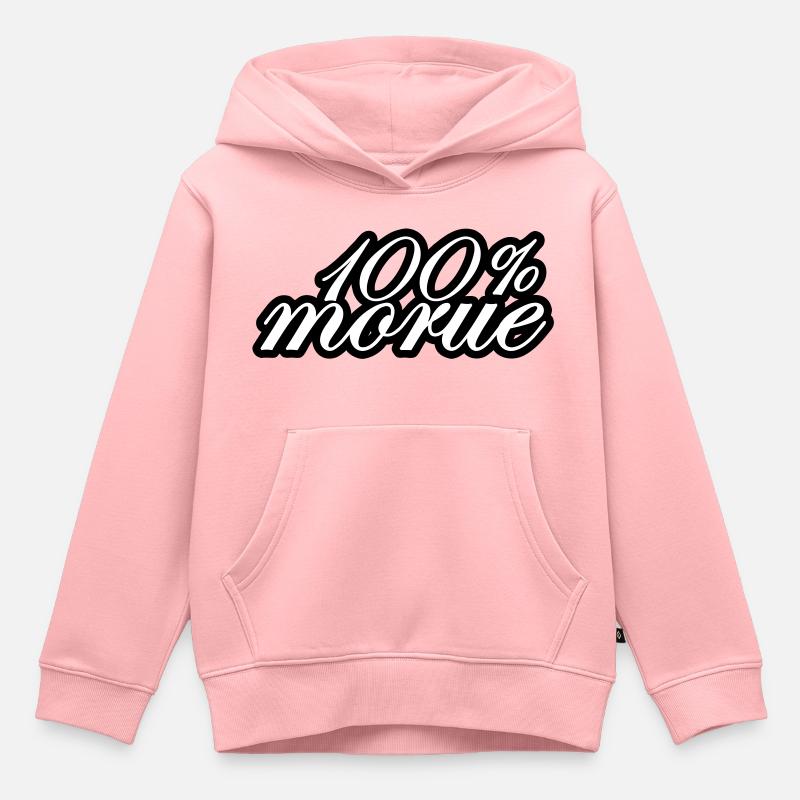 100% morue - Sweat Premium à capuche enfant bio - rose