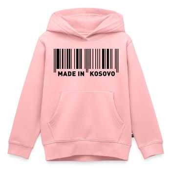 MADE IN KOSOVO - Sweat Premium à capuche enfant bio - rose - Devant - AI Model Kid Female (0cm)