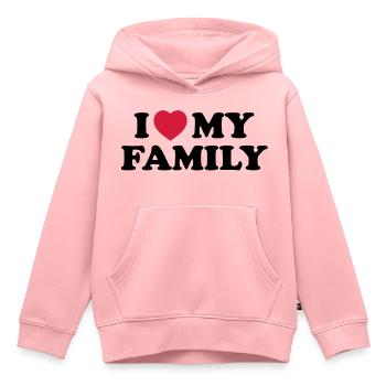 I love my family - Kinder Premium Organic Hoodie - Rosa - Vorne - AI Model Kid Female (0cm)
