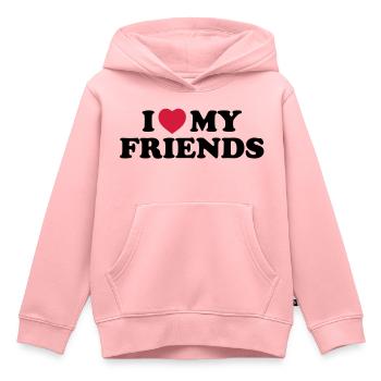 I love my friends - Kinder Premium Organic Hoodie - Rosa - Vorne - AI Model Kid Female (0cm)