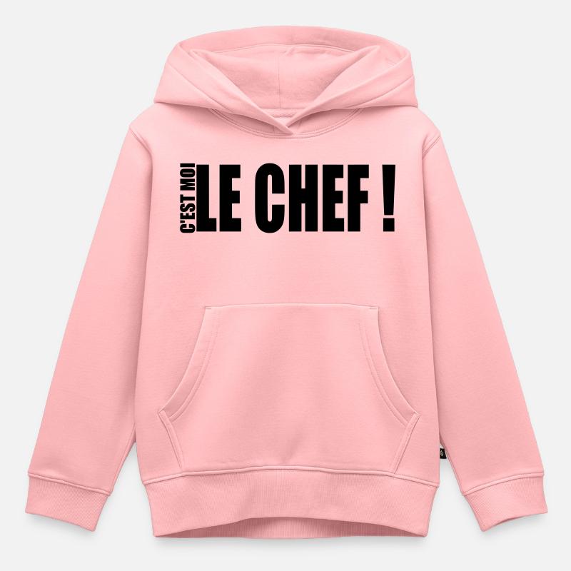 c'est moi le chef ! - Sweat Premium à capuche enfant bio - rose