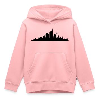 Skyline Leipzig central - Sweat Premium à capuche enfant bio - rose - Devant - AI Model Kid Female (0cm)