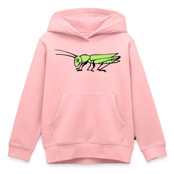 Sauterelle - Sweat Premium à capuche enfant bio - rose - Devant - AI Model Kid Female (0cm)