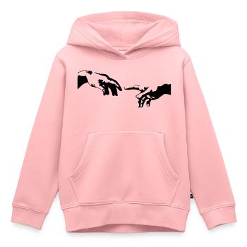 Main de la peinture chapelle sixtine - Sweat Premium à capuche enfant bio - rose - Devant - AI Model Kid Female (0cm)