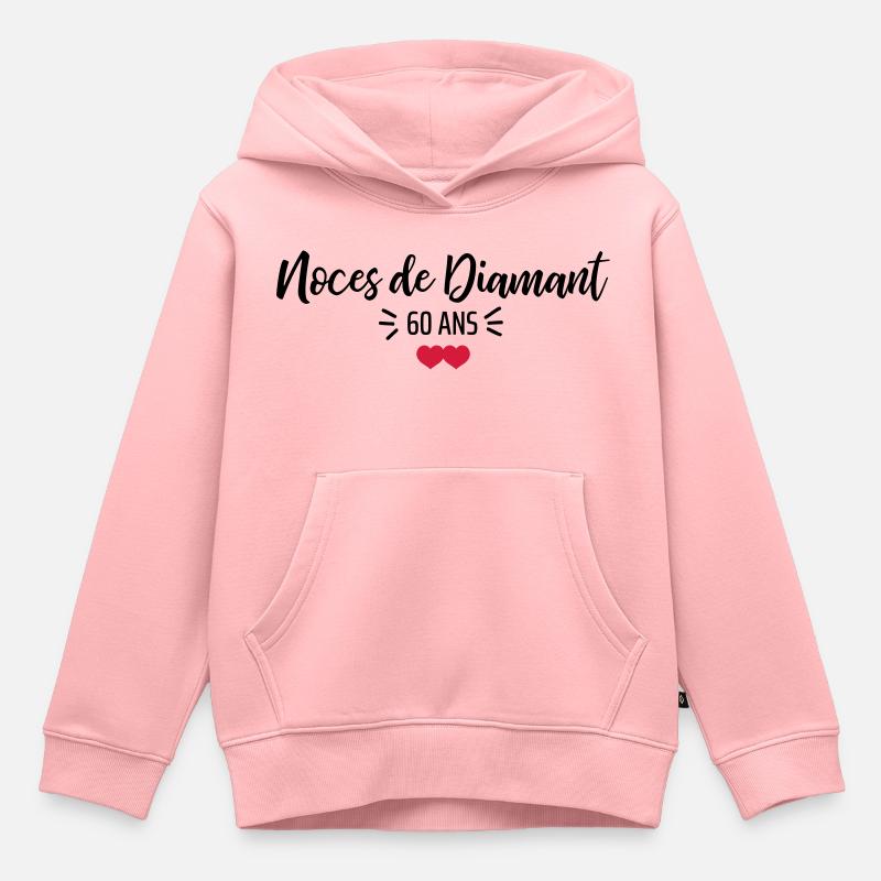 noces de Diamant - Sweat Premium à capuche enfant bio - rose