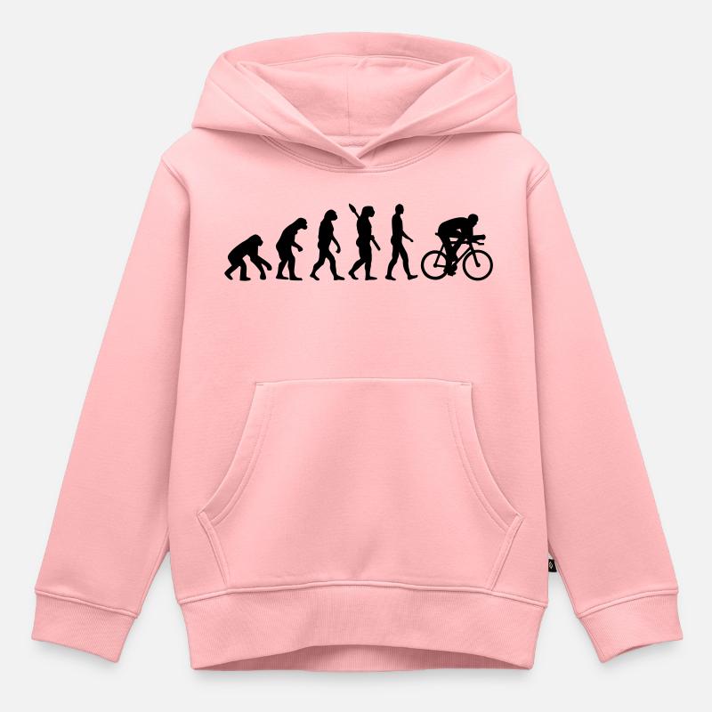 Évolution Bicyclette vélo - Sweat Premium à capuche enfant bio - rose