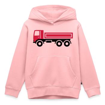 Camion, camion à benne basculante - Sweat Premium à capuche enfant bio - rose - Devant - AI Model Kid Female (0cm)
