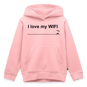 Ich liebe meine Frau wifi - Kinder Premium Organic Hoodie - Rosa - Vorne - AI Model Kid Female (0cm)