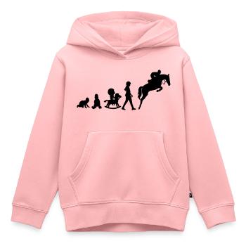 Evolution Springreiter - Kinder Premium Organic Hoodie - Rosa - Vorne - AI Model Kid Female (0cm)