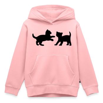 Zwei Kätzchen, die - Kinder Premium Organic Hoodie - Rosa - Vorne - AI Model Kid Female (0cm)