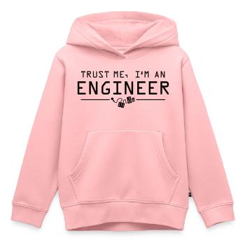 Trust me I'm an engineer - Kinder Premium Organic Hoodie - Rosa - Vorne - AI Model Kid Female (0cm)