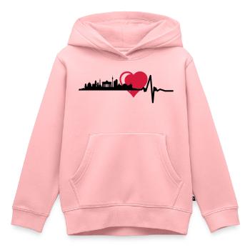 Berlin Skyline Zentral Herz Puls - Kinder Premium Organic Hoodie - Rosa - Vorne - AI Model Kid Female (0cm)