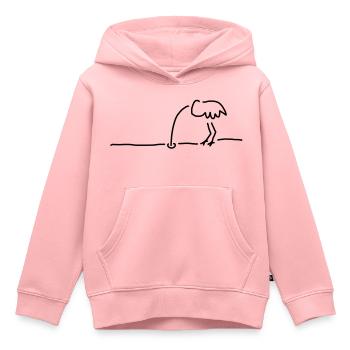 vogel-strauß-taktik - Kinder Premium Organic Hoodie - Rosa - Vorne - AI Model Kid Female (0cm)