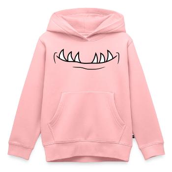 mund zaehne maul kopf gesicht klein monster horror - Kinder Premium Organic Hoodie - Rosa - Vorne - AI Model Kid Female (0cm)