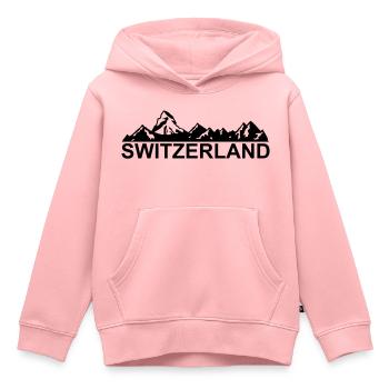 Suisse - Suisse - Suisse - Svizzera - Sweat Premium à capuche enfant bio - rose - Devant - AI Model Kid Female (0cm)