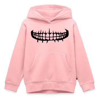grinsen zaehne mund horror halloween gruselig boes - Kinder Premium Organic Hoodie - Rosa - Vorne - AI Model Kid Female (0cm)