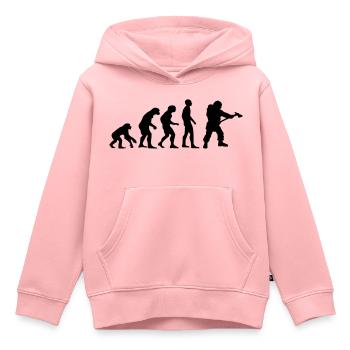 firefighter evolution - Kids Premium Organic Hoodie - rose - Front - AI Model Kid Female (0cm)