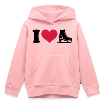 I love Schlittschuh - Kinder Premium Organic Hoodie - Rosa - Vorne - AI Model Kid Female (0cm)