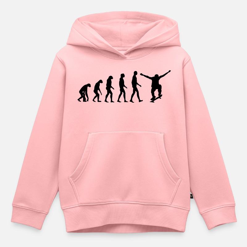skate evolution - Sweat Premium à capuche enfant bio - rose