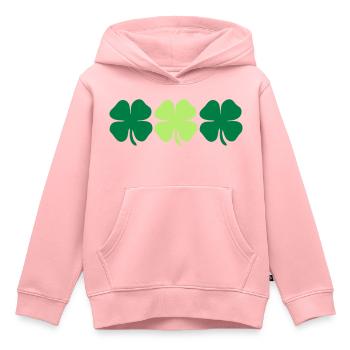 3 4 leaf clovers - Sweat Premium à capuche enfant bio - rose - Devant - AI Model Kid Female (0cm)