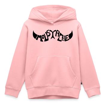 Moustache - Sweat Premium à capuche enfant bio - rose - Devant - AI Model Kid Female (0cm)