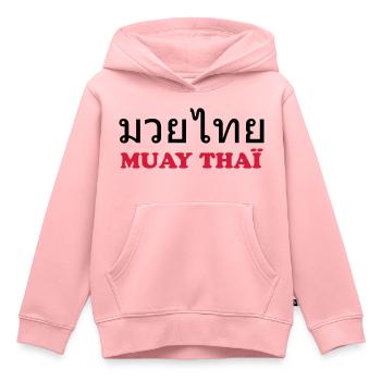 Muay Thai - Kids Premium Organic Hoodie - rose - Front - AI Model Kid Female (0cm)